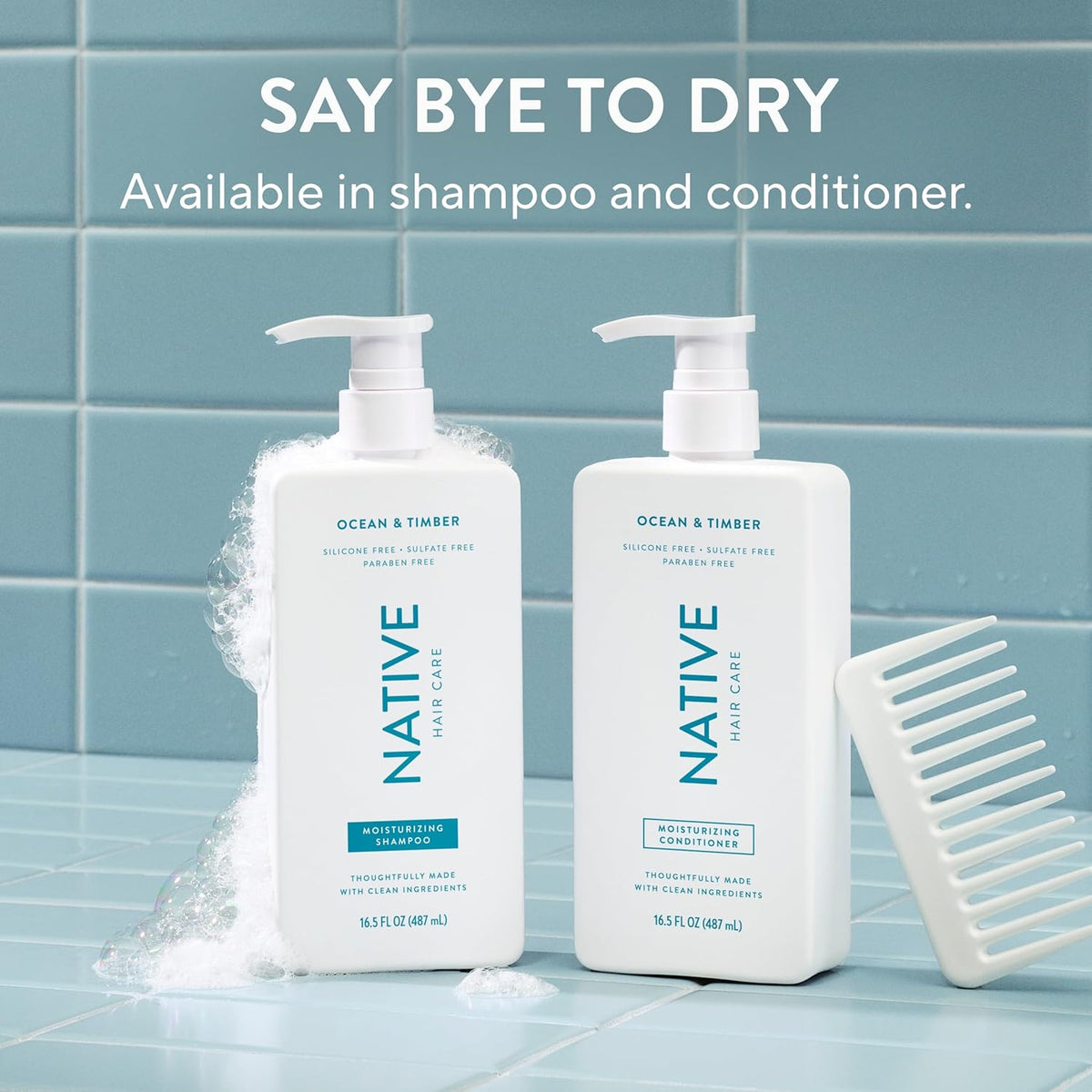 Native 2-Pack Hair Care – Simple Capsule for Shared Family Shower, Sulfate-Free Vegan Shampoo and Conditioner