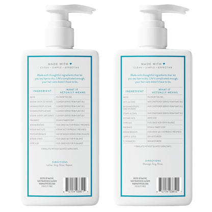 Native 2-Pack Hair Care – Simple Capsule for Shared Family Shower, Sulfate-Free Vegan Shampoo and Conditioner