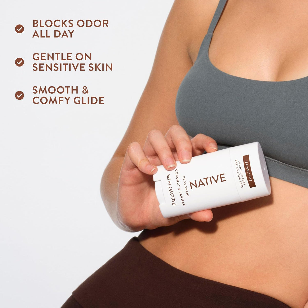 Native Deodorant Coconut and Vanilla Sensitive Skin – Indulgent Tropical Scent Stick for Uplifting Daily Confidence