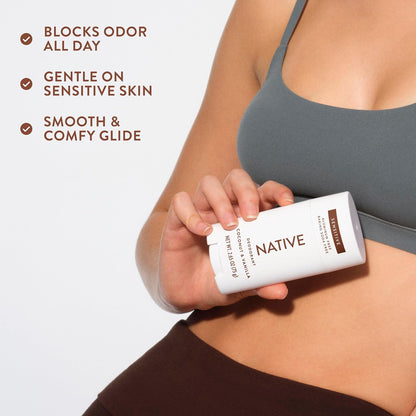 Native Deodorant Coconut and Vanilla Sensitive Skin – Indulgent Tropical Scent Stick for Uplifting Daily Confidence