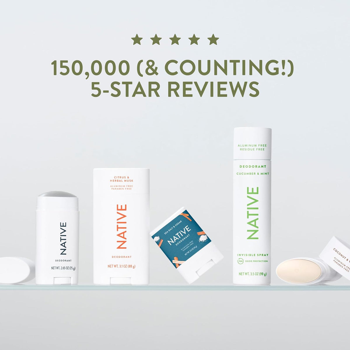 Native Deodorant for Mindful Self-Care Routines, Long-Lasting 72-Hour Odor Control for Post-Workout and Post-Shower Wellness Rituals
