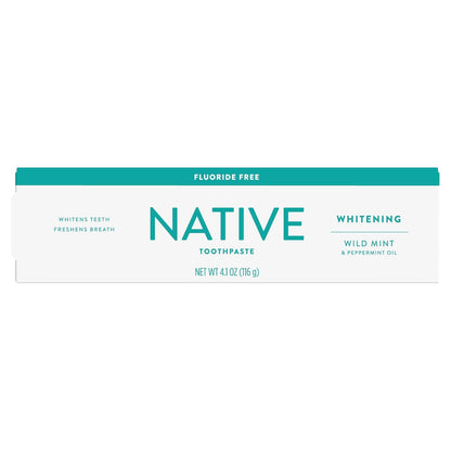Native Fluoride Free Toothpaste – Minimalist Clean Bathroom Essentials with 12 Ingredients, 4.1oz (Pack of 3)