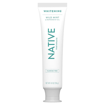 Native Fluoride Free Toothpaste – Minimalist Clean Bathroom Essentials with 12 Ingredients, 4.1oz (Pack of 3)