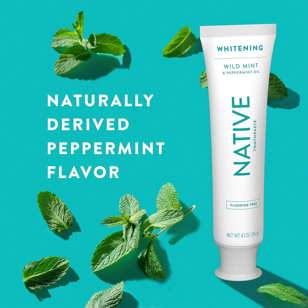 Native Fluoride Free Toothpaste – Minimalist Clean Bathroom Essentials with 12 Ingredients, 4.1oz (Pack of 3)