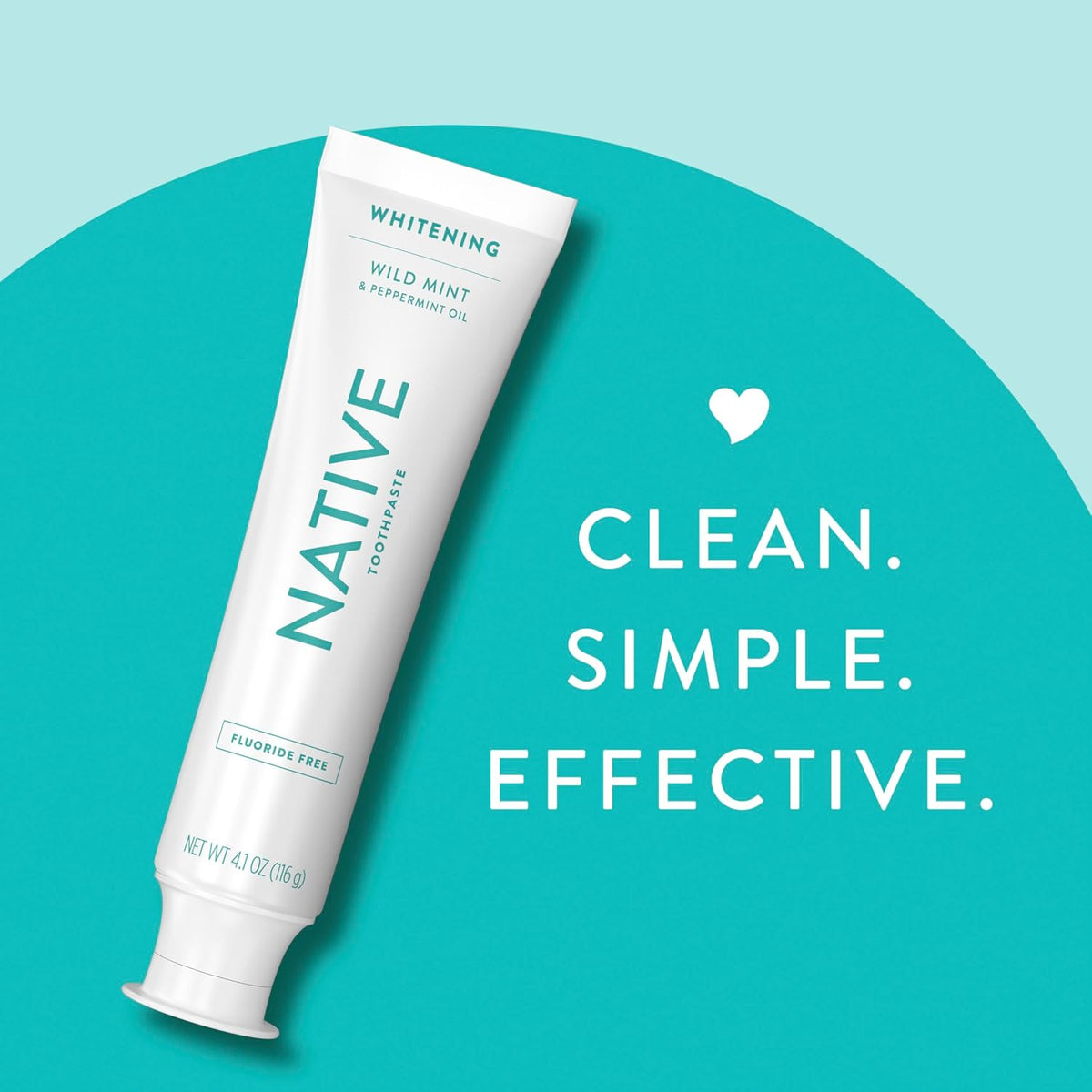 Native Fluoride Free Toothpaste – Minimalist Clean Bathroom Essentials with 12 Ingredients, 4.1oz (Pack of 3)