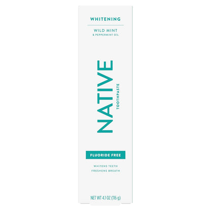 Native Fluoride Free Toothpaste – Minimalist Clean Bathroom Essentials with 12 Ingredients, 4.1oz (Pack of 3)