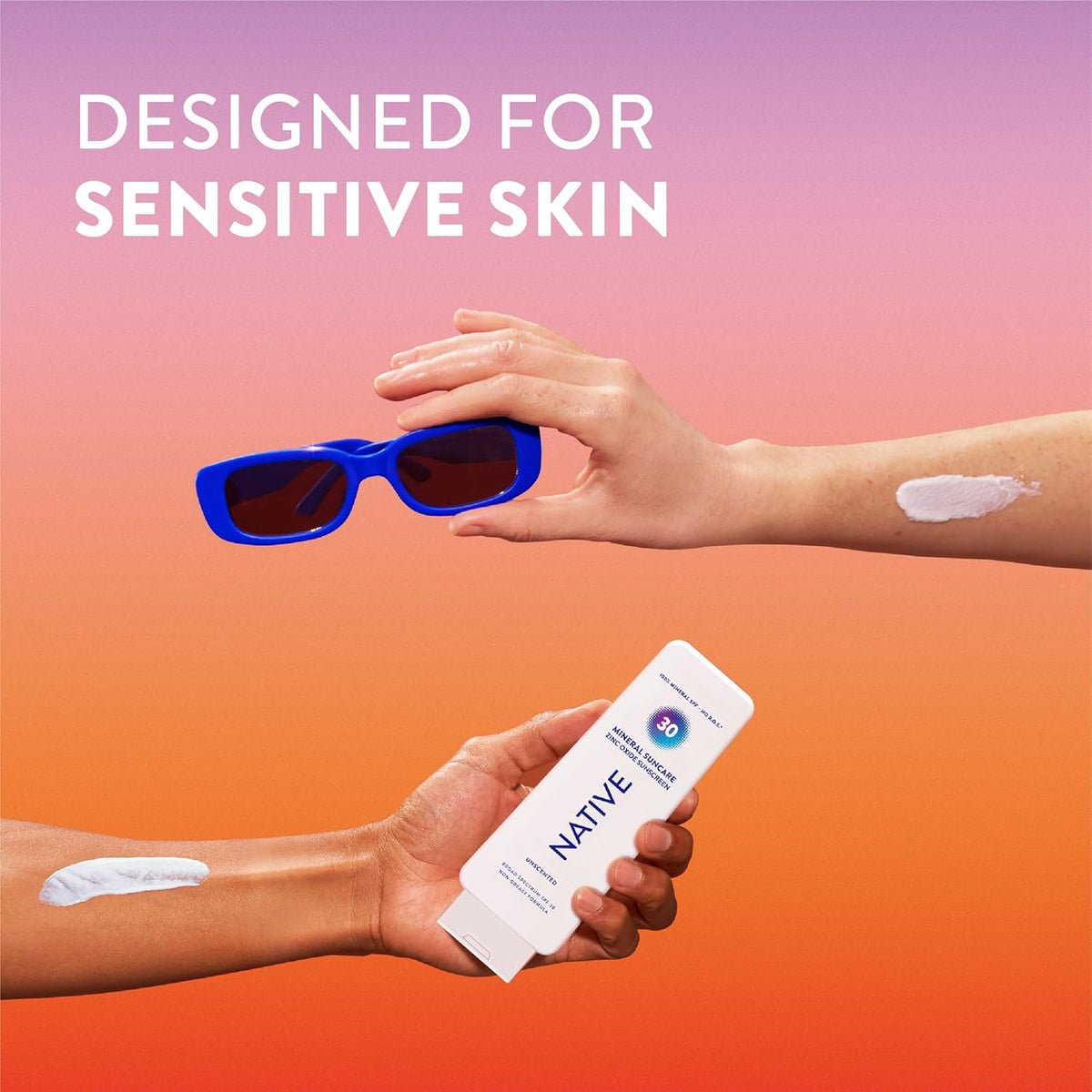Native Mineral Sunscreen SPF 30 – Fragrance-Free Sensitive Skin Formula Safe for Kids and Pets