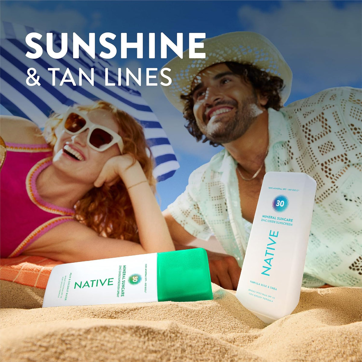 Native Mineral Sunscreen Spray SPF 30 – Single-Active Mineral Sun Care for Irritation-Prone & Allergy-Sensitive Skin, 7 oz
