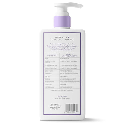 Native Scalp Detox Shampoo Lavender Cloud & Vanilla 16.5 fl oz – Evening Wind-Down Self-Care Ritual for Home Bathroom