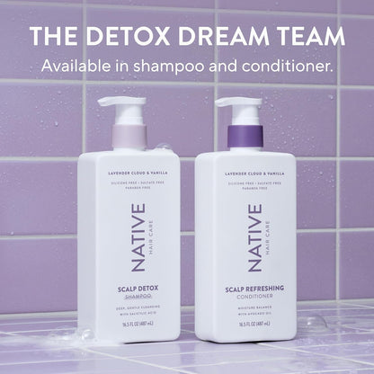 Native Scalp Detox Shampoo Lavender Cloud & Vanilla 16.5 fl oz – Evening Wind-Down Self-Care Ritual for Home Bathroom