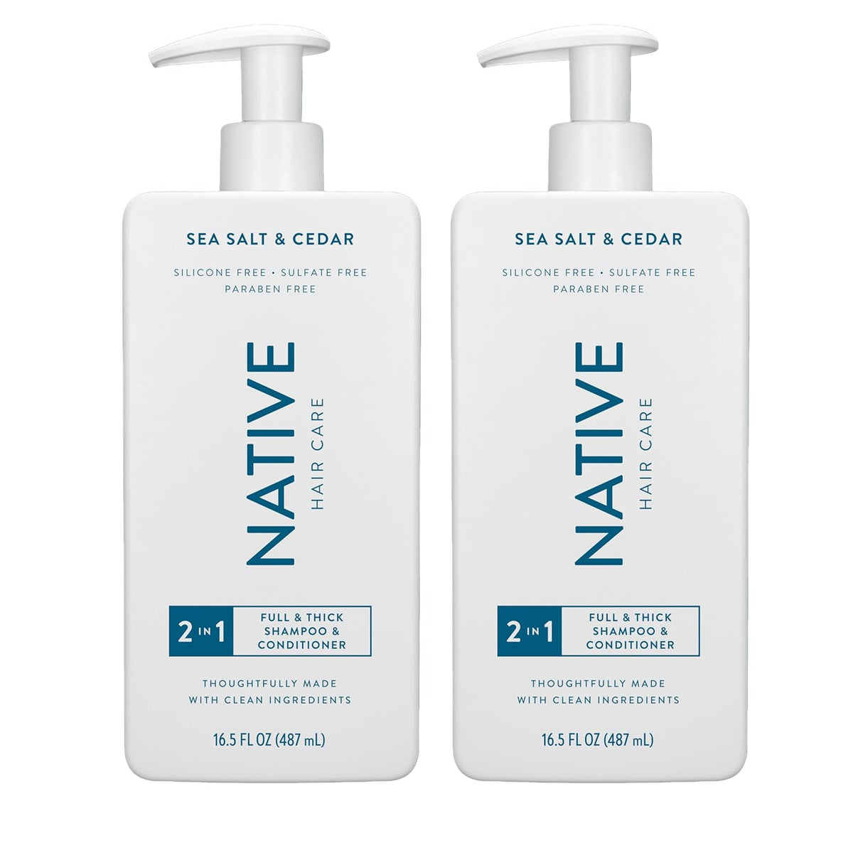 Native Sea Salt & Cedar 2-in-1 Shampoo and Conditioner – Thoughtful Birthday Gift for Women Who Value Clean Beauty