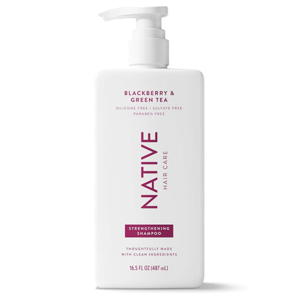 Native Strengthening Shampoo Blackberry & Green Tea 16.5 fl Oz – Mindful Hair Repair for Damaged, Frizz-Prone Strands