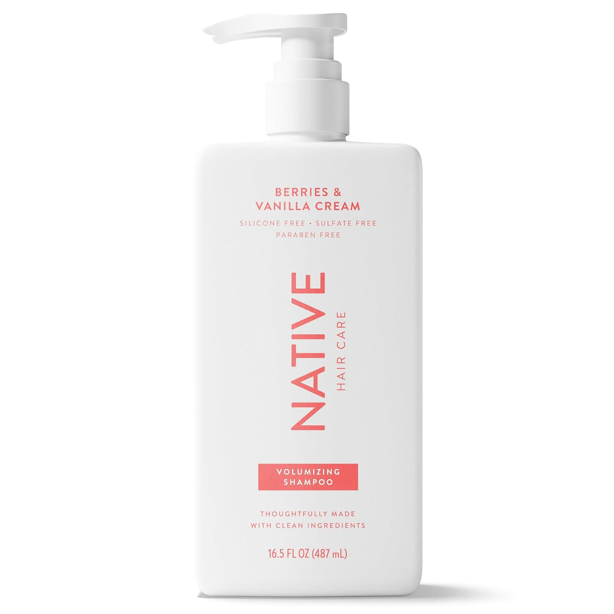 Native Volumizing Shampoo Berries & Vanilla Cream 16.5 fl Oz – Mindful Self-Care Hair Wash for Flat, Lifeless Hair