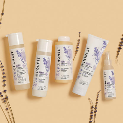 naturally derived botanical blends per variant: lavender + chamomile (calm), jojoba + almond (nourish), citrus + vanilla + coconut (refresh), calendula + aloe (sensitive)