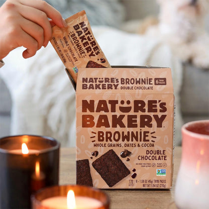 Nature's Bakery Double Chocolate Brownie Bars – Allergen-Conscious Snack for Shared Workspaces and Group Kitchens, Nut-Free