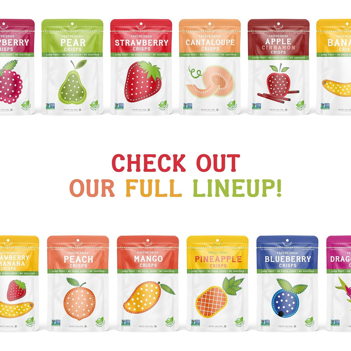 Nature's Turn Sour Kiwi Freeze-Dried Fruit – After-School Snack for Children, No Added Sugar, 0.53 oz Bags