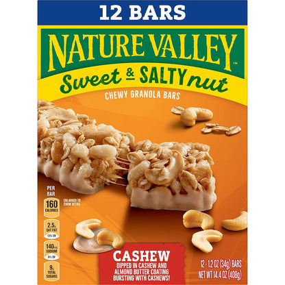 Nature Valley Sweet and Salty Nut Granola Bars – Bike Jersey Pocket Snack, Lightweight Bars for Active Days