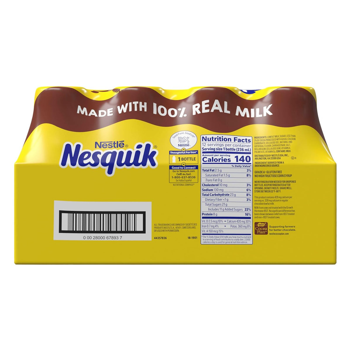 Nesquik Variety Pack Lowfat Milk 15 Count – Thoughtful Care Package Gift for Busy Families