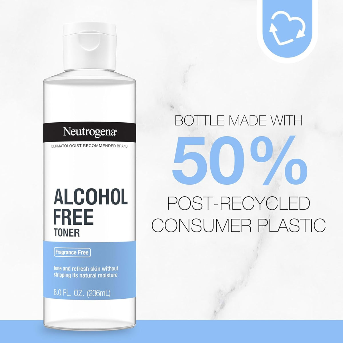 Neutrogena Alcohol-Free Gentle Daily Facial Toner for Sensitive Skin, Fragrance-Free Hydrating Step for a Calming Morning Skincare Ritual