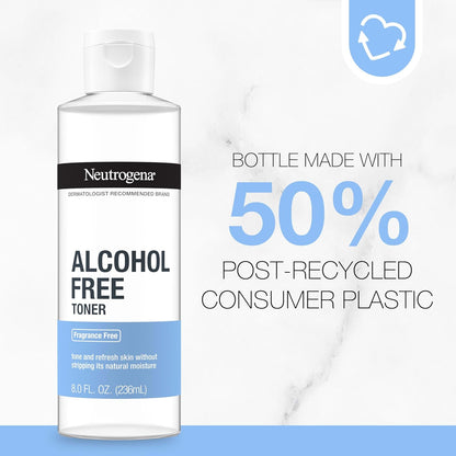 Neutrogena Alcohol-Free Gentle Daily Facial Toner for Sensitive Skin, Fragrance-Free Hydrating Step for a Calming Morning Skincare Ritual