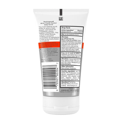 Neutrogena All-In-1 Acne Control Daily Face Scrub – Mindful Evening Skincare Ritual for Clearer Skin