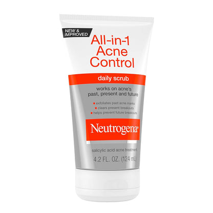 Neutrogena All-In-1 Acne Control Daily Face Scrub – Mindful Evening Skincare Ritual for Clearer Skin