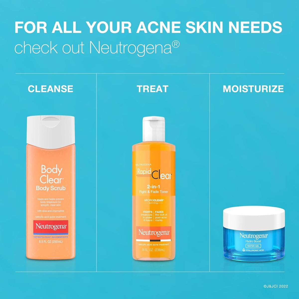 Neutrogena Body Clear Acne Body Wash with Salicylic Acid – Self-Care Shower Ritual for Clearer Back, Chest & Shoulder Skin