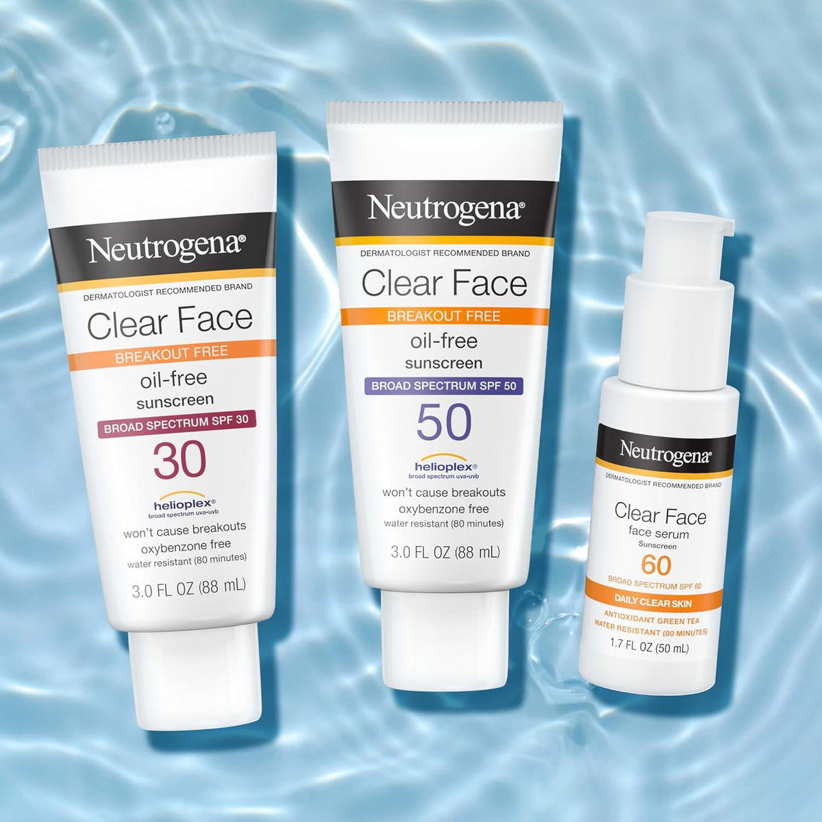 Neutrogena Clear Face Serum Sunscreen – Pre-Work SPF 60 Primer for a Polished Office Look
