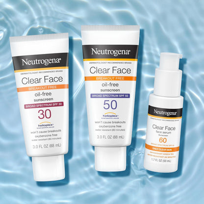 Neutrogena Clear Face Serum Sunscreen – Pre-Work SPF 60 Primer for a Polished Office Look