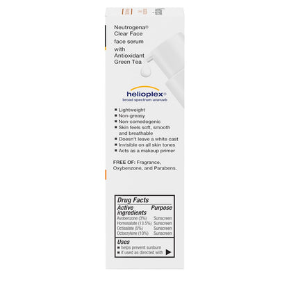 Neutrogena Clear Face Serum Sunscreen – Pre-Work SPF 60 Primer for a Polished Office Look