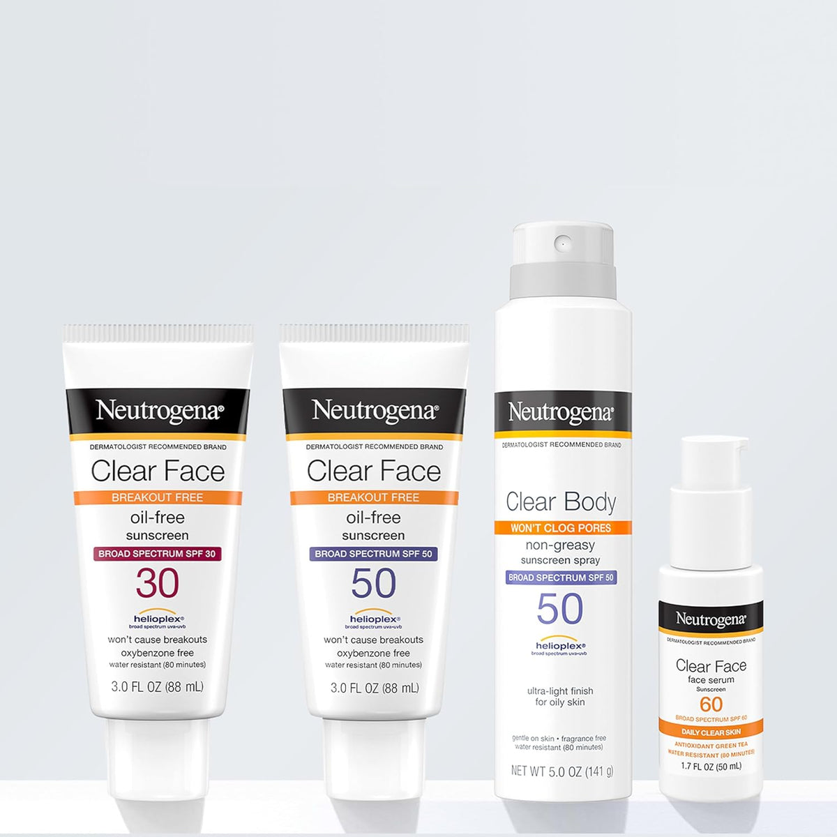 Neutrogena Clear Face Sunscreen Lotion – Clean, Single-Step SPF Moisturizer for Minimalist Vanities