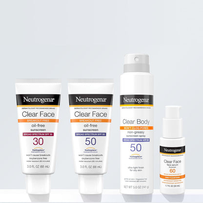 Neutrogena Clear Face Sunscreen Lotion – Clean, Single-Step SPF Moisturizer for Minimalist Vanities