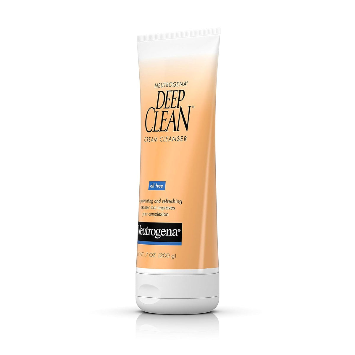 Neutrogena Deep Clean Daily Facial Cream Cleanser with Beta Hydroxy Acid for Calming Nightly Skincare Ritual, Removes Dirt Oil & Makeup, 7 fl. oz
