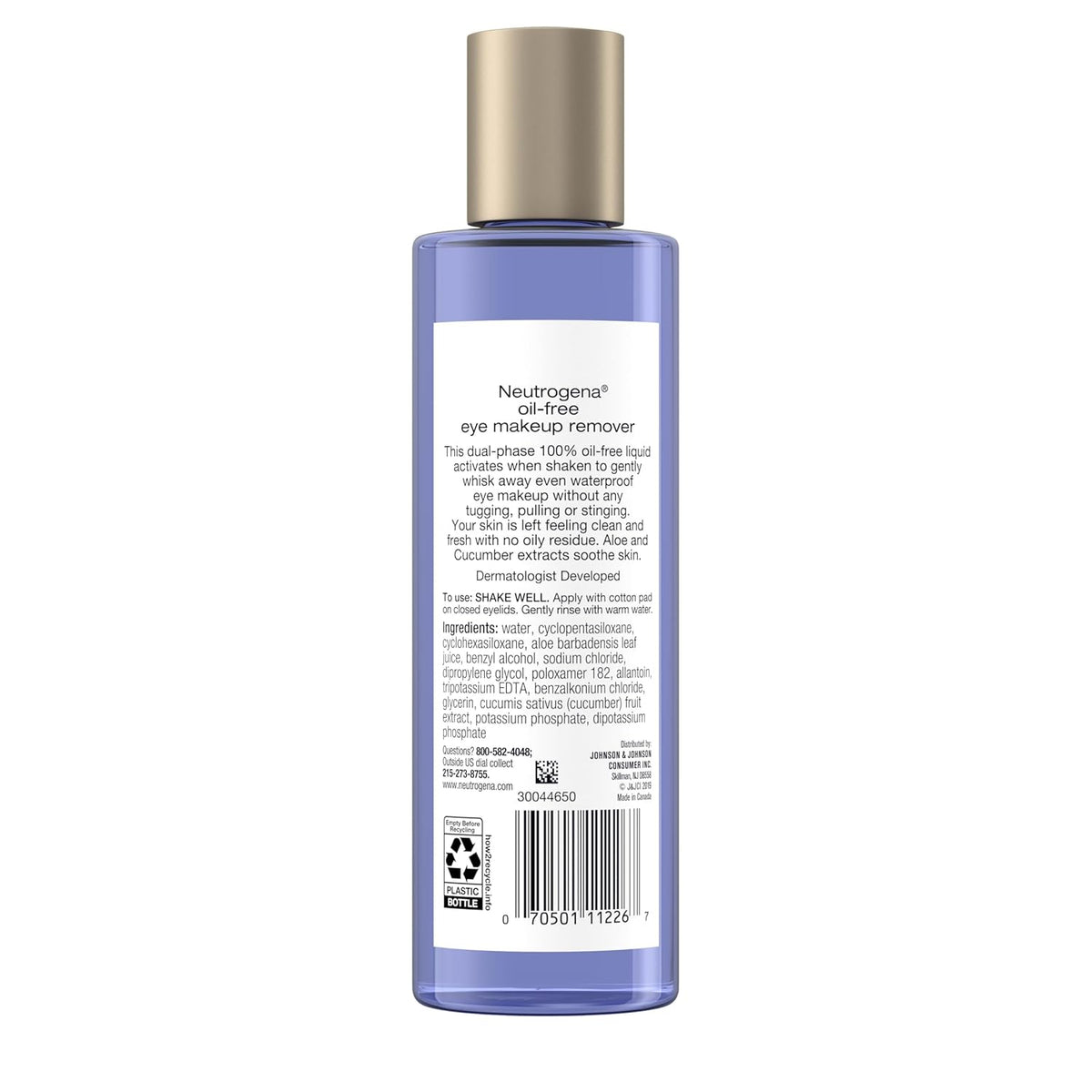 Neutrogena Gentle Oil-Free Eye Makeup Remover – Ophthalmologist-Tested Cleanser for Sensitive Eyes