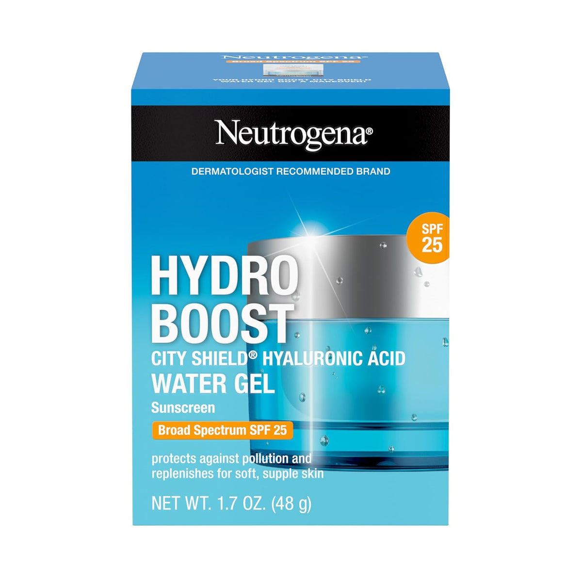 Neutrogena Hydro Boost City Shield Water Gel – Streamlined SPF and Hydration for Uncluttered Vanity