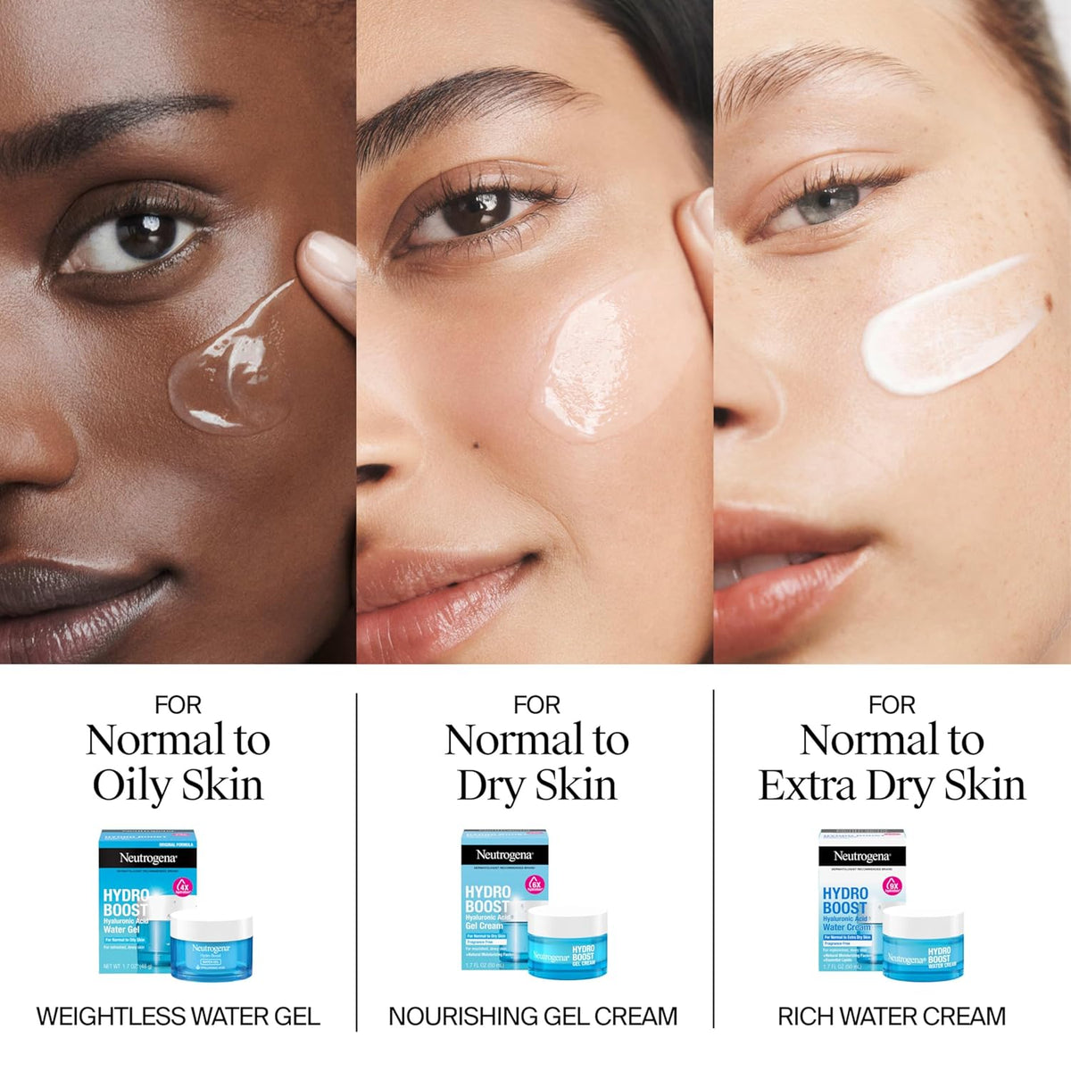 Neutrogena Hydro Boost Gel Cream and Cleanser Duo – Streamlined Two-Step Skincare for Clean Vanity Counters, Fragrance Free