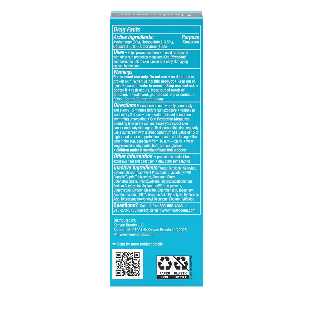 Neutrogena Hydro Boost SPF 50 Moisturizer – Dermatologist-Tested Daily Protection for Sensitive, Reactive Skin