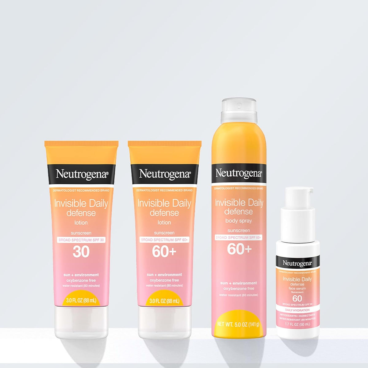 Neutrogena Invisible Daily Defense – Outdoor Hiking & Biking Sunscreen, SPF 60+ Water-Resistant Lotion