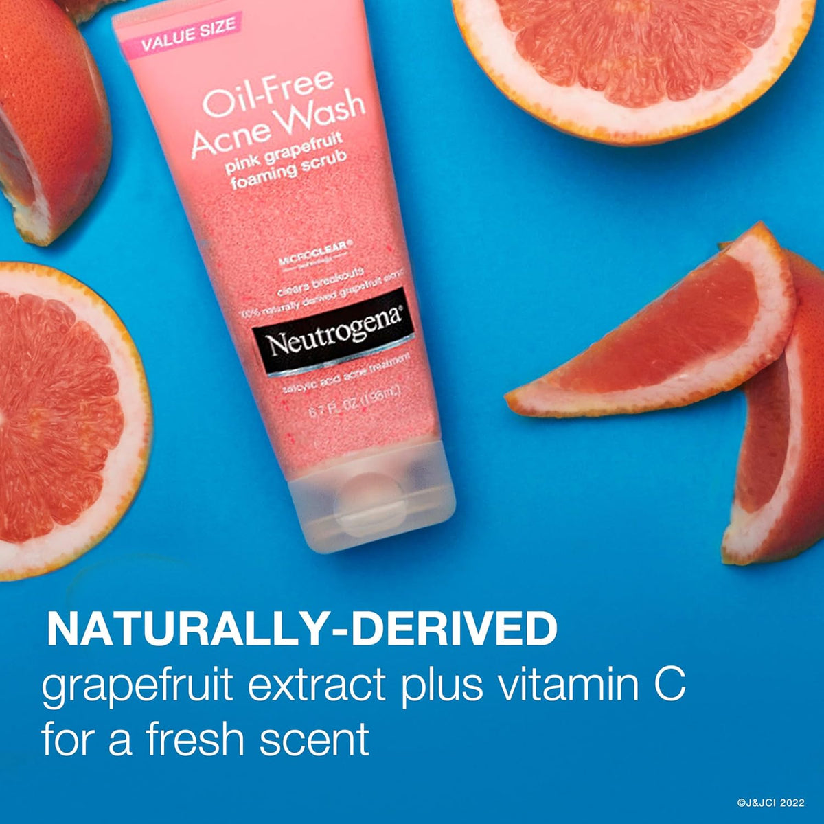 Neutrogena Oil-Free Acne Face Wash Pink Grapefruit Foaming Scrub – 3-Pack Salicylic Acid Cleanser Gift Set for Skincare Lovers