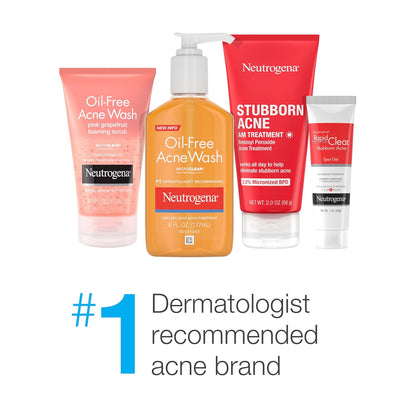 Neutrogena Oil-Free Acne Stress Control Power-Clear Scrub – Daily Mindful Self-Care Ritual for Acne-Prone Skin, 2% Salicylic Acid Exfoliating Cleanser