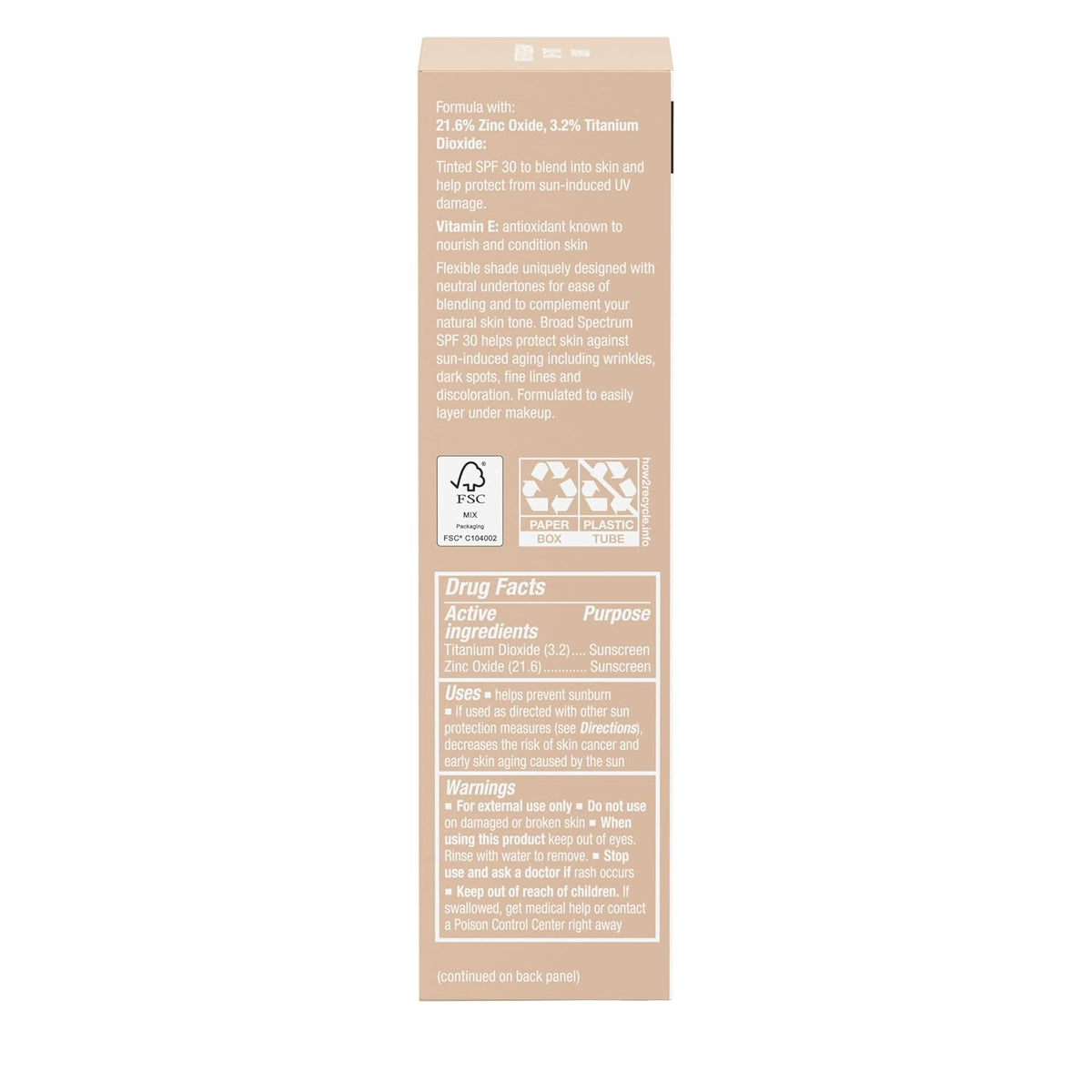 Neutrogena Purescreen+ Mineral UV Tint Face Liquid Tinted Sunscreen – One-Step Tinted Base, Streamlined Vanity SPF 30