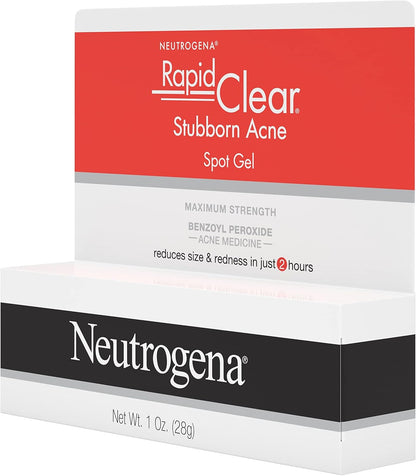 Neutrogena Rapid Clear Stubborn Acne Spot Treatment Gel – Nightly Self-Care Essential for Acne-Prone Skin, Maximum Strength Pimple Cream