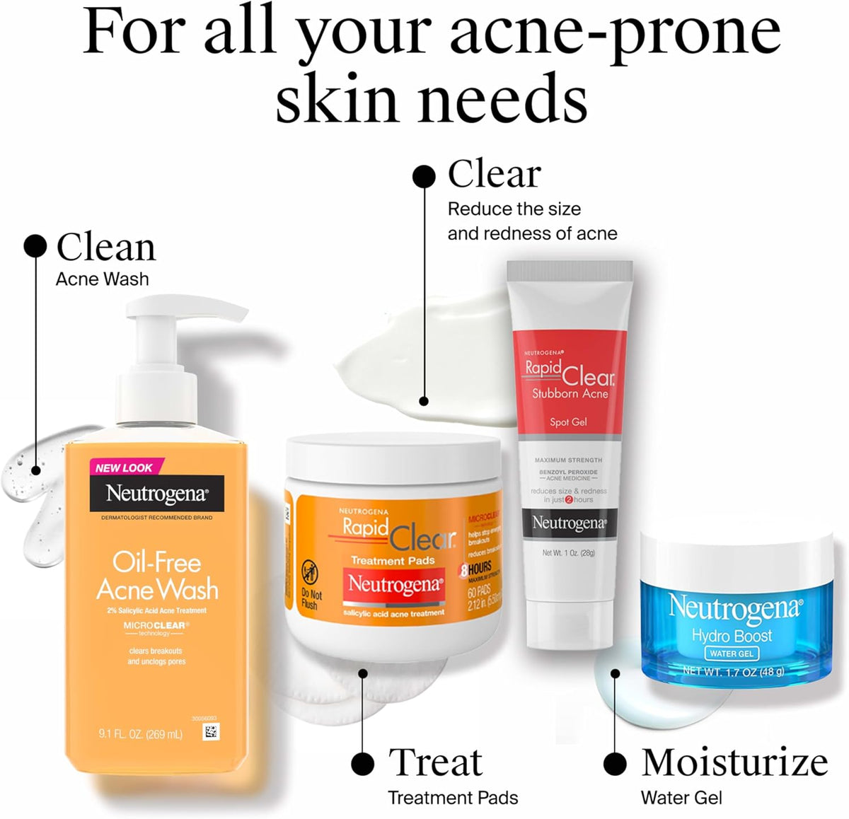 Neutrogena Rapid Clear Stubborn Acne Spot Treatment Gel – Nightly Self-Care Essential for Acne-Prone Skin, Maximum Strength Pimple Cream