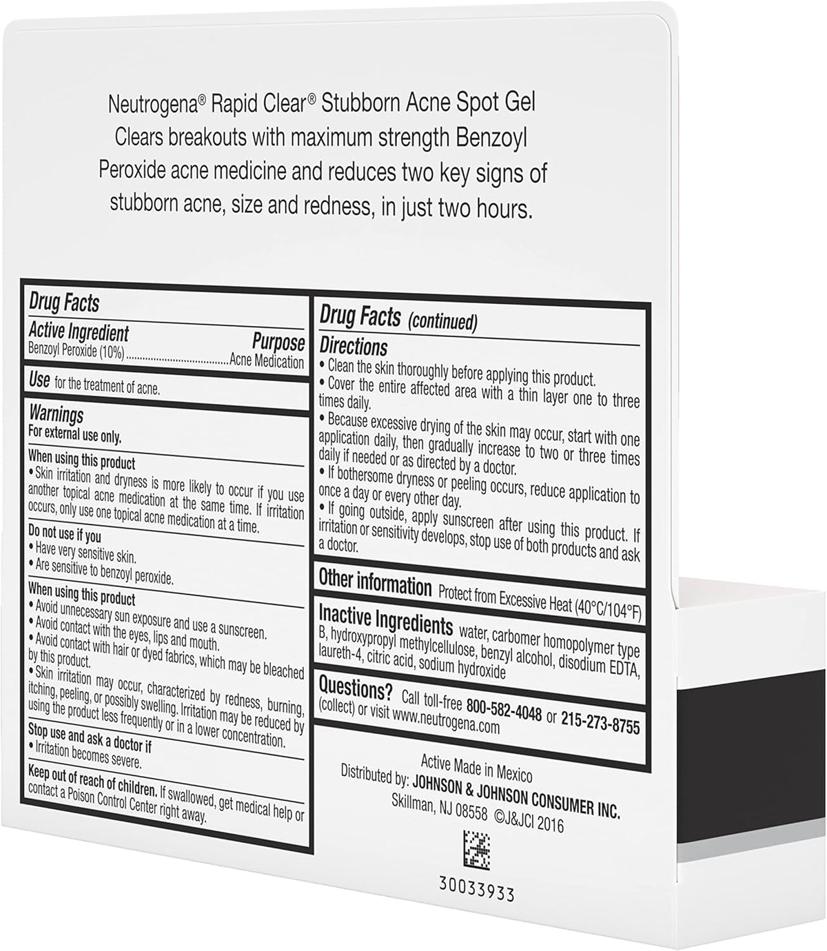 Neutrogena Rapid Clear Stubborn Acne Spot Treatment Gel – Nightly Self-Care Essential for Acne-Prone Skin, Maximum Strength Pimple Cream