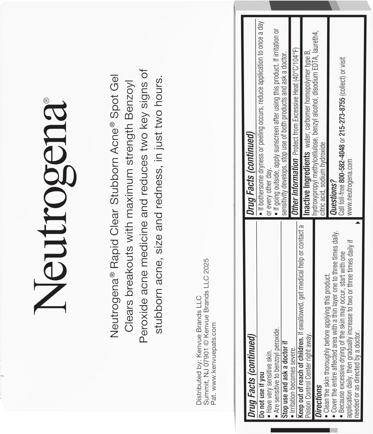 Neutrogena Rapid Clear Stubborn Acne Spot Treatment Gel – Nightly Self-Care Essential for Acne-Prone Skin, Maximum Strength Pimple Cream