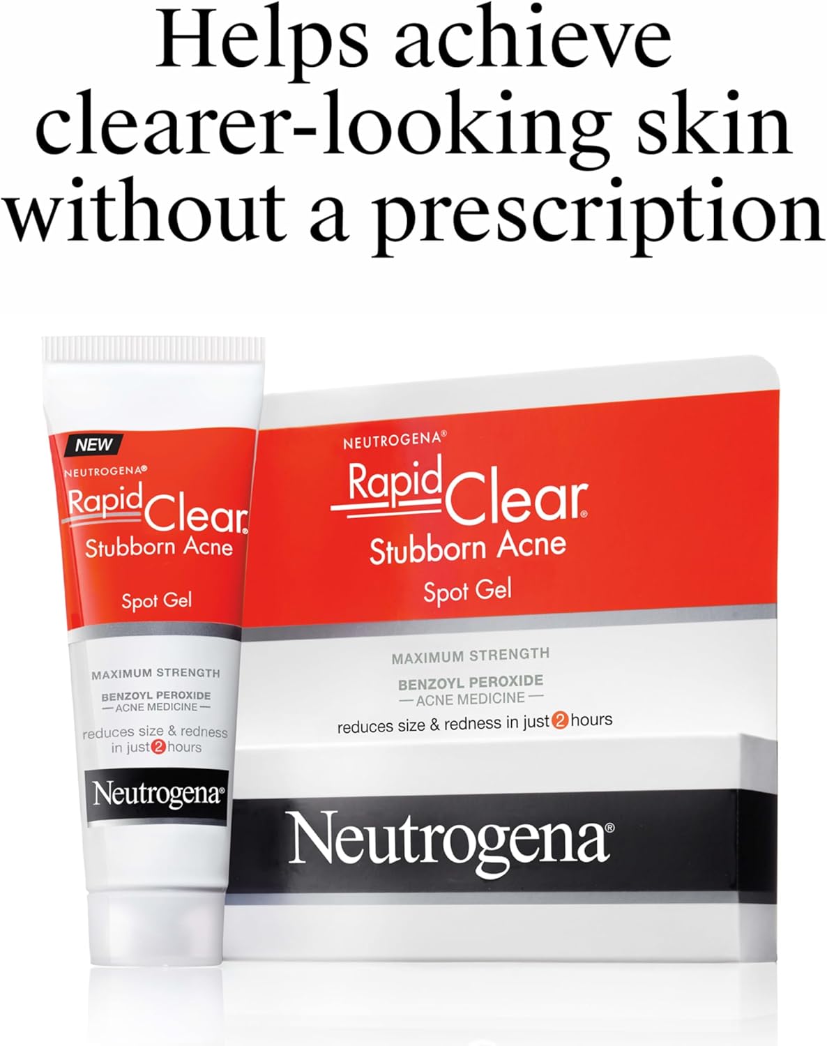 Neutrogena Rapid Clear Stubborn Acne Spot Treatment Gel – Nightly Self-Care Essential for Acne-Prone Skin, Maximum Strength Pimple Cream