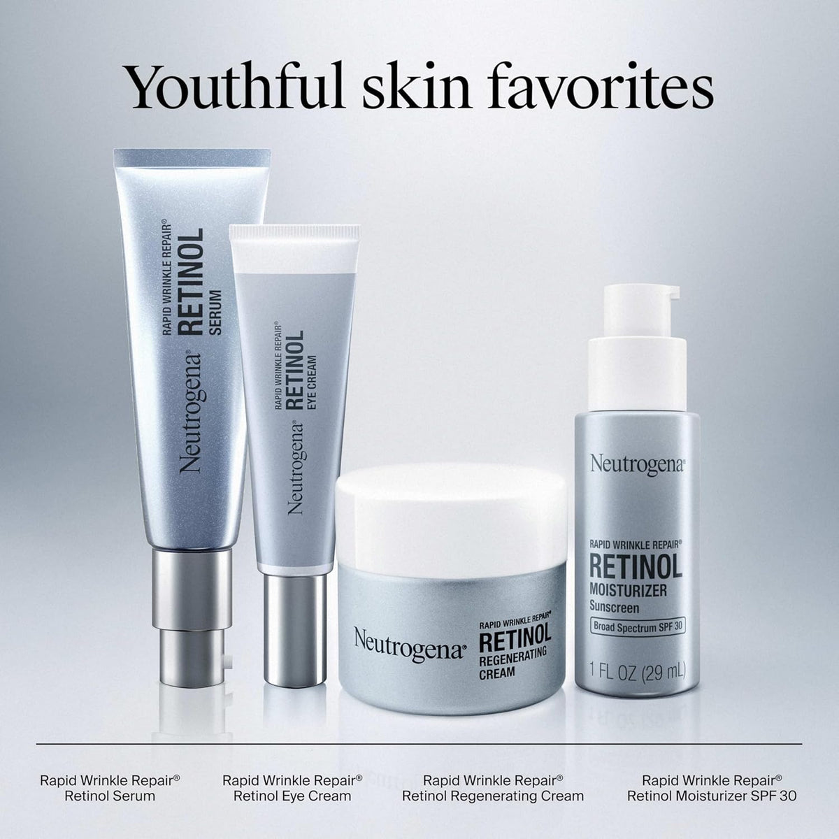 Neutrogena Rapid Wrinkle Repair Retinol Cream – Fragrance-Free Anti-Aging Moisturizer for Sensitive Skin Types