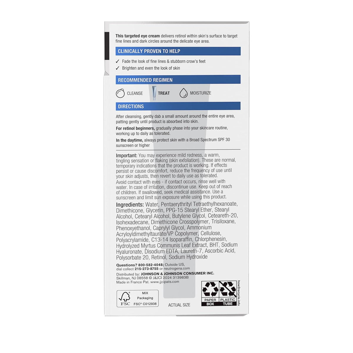 Neutrogena Rapid Wrinkle Repair Retinol Eye Cream – Thoughtful Birthday Gift for Mom, Anti-Aging Under-Eye Treatment with Hyaluronic Acid