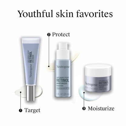 Neutrogena Rapid Wrinkle Repair Retinol Moisturizer with SPF 30, Streamlined Anti-Aging Cream for a Clutter-Free Vanity