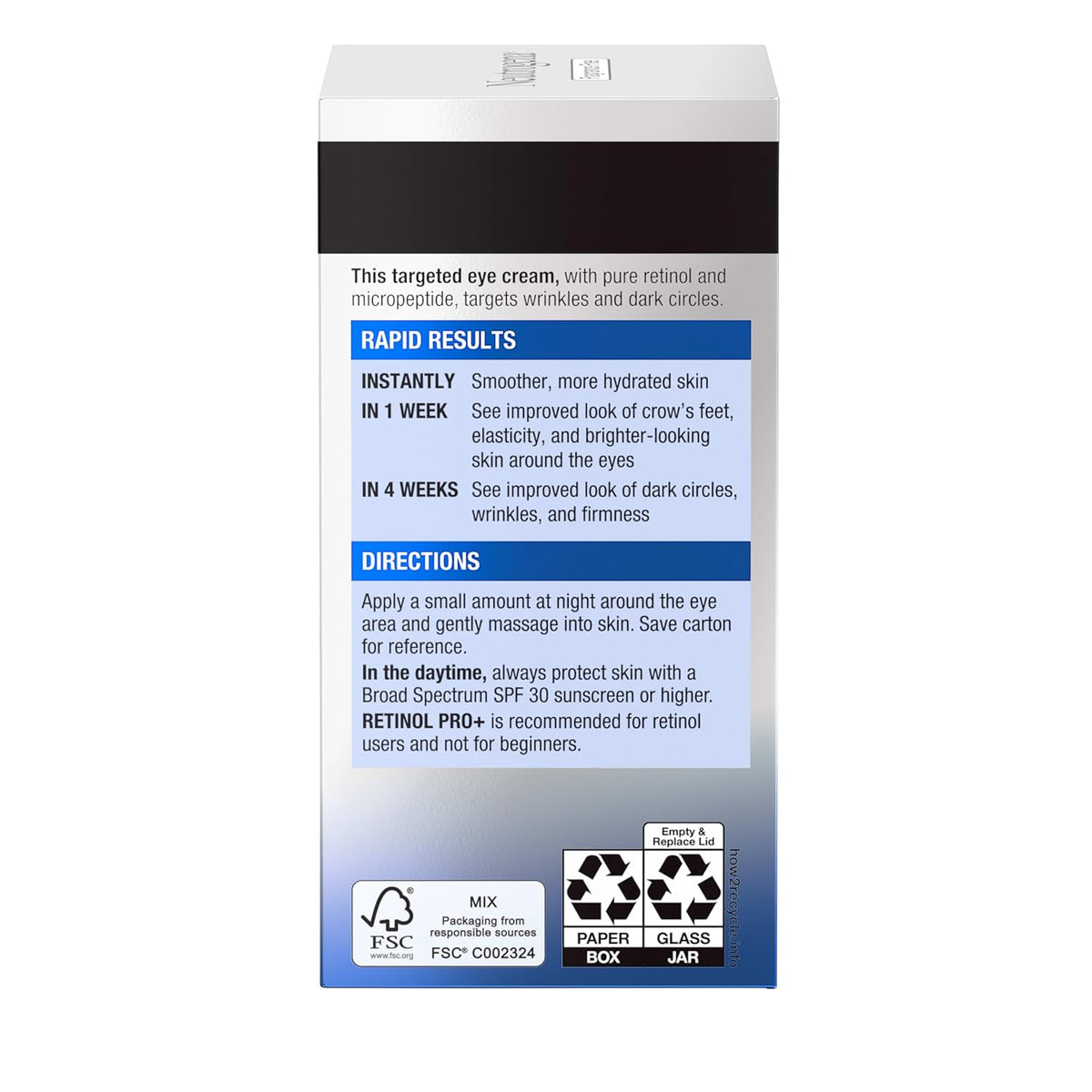 Neutrogena Rapid Wrinkle Repair Retinol Pro+ Eye Cream – Ophthalmologist-Tested Daily Treatment for Delicate Eyes